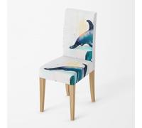 Fundas Sillas de Comedor Pack 2 Verde Púrpura Funda de Comedor para un Ajuste Universal,Cubierta de Elastano Silla extraíble,Muy fácil Limpiar y Duradera,para Hogar Hotel