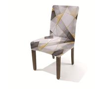 Fundas Sillas De Comedor Pack 6 Geometría De Mármol Fundas Elásticas Ajustables Y Lavables, Funda Protectora De Spandex Extraíble para Sillas De Comedor