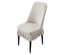 Fundas Sillas de Comedor Pack de 1/2/4/6,Elásticas Extraíbles Lavables Funda de Silla Respaldo Curvo con Falda,para Restaurante Cocina Sala de Estar Dormitorio Protector de Muebles(Pale Gray,2 Set)