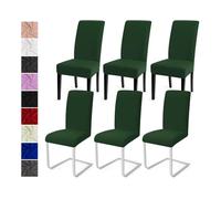 Fundas Sillas de Comedor Pack de 6 Cubiertas de Sillas Fundas para Sillas Modern Fundas Sillas Comedor Lavables Cubiertas para Sillas Fundas Elásticas para Boda, Hogar, Hotel (Verde, Pack de 6)-C