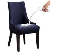 Fundas Sillas de Comedor Protectora para Silla de Comedor elástica, geométrica, rómbica, Lavable, Gruesa, Funda de sillón con Reposabrazos, para Comedor Marina de Guerra Conjunto de 1