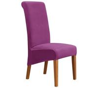 Fundas Sillas De Comedor Terciopelo Funda De Sillas Ajustables Y Elasticas Chair Cover Universal Moderno Suave Lavables Funda Protectora Banquetes Restaurante Hotel(Purple,2PCS)