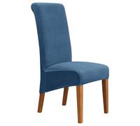 Fundas Sillas De Comedor Terciopelo Funda De Sillas Ajustables Y Elasticas Chair Cover Universal Moderno Suave Lavables Funda Protectora Banquetes Restaurante Hotel(Blue,6PCS)