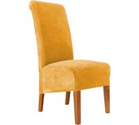 Fundas Sillas De Comedor Terciopelo Funda De Sillas Ajustables Y Elasticas Chair Cover Universal Moderno Suave Lavables Funda Protectora Banquetes Restaurante Hotel(Gold,6PCS)