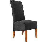 Fundas Sillas De Comedor Terciopelo Funda De Sillas Ajustables Y Elasticas Chair Cover Universal Moderno Suave Lavables Funda Protectora Banquetes Restaurante Hotel(Black,1PC)