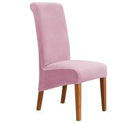 Fundas Sillas De Comedor Terciopelo Funda De Sillas Ajustables Y Elasticas Chair Cover Universal Moderno Suave Lavables Funda Protectora Banquetes Restaurante Hotel(Pink,6PCS)