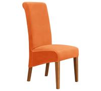 Fundas Sillas De Comedor Terciopelo Funda De Sillas Ajustables Y Elasticas Chair Cover Universal Moderno Suave Lavables Funda Protectora Banquetes Restaurante Hotel(Sunset Orange,6PCS)