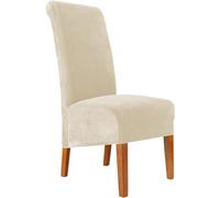 Fundas Sillas De Comedor Terciopelo Funda De Sillas Ajustables Y Elasticas Chair Cover Universal Moderno Suave Lavables Funda Protectora Banquetes Restaurante Hotel(Beige,1PC)