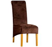 Fundas Sillas De Comedor Terciopelo Funda De Sillas Ajustables Y Elasticas Chair Cover Universal Moderno Suave Lavables Funda Protectora Banquetes Restaurante Hotel(Dark Brown,1PC)