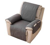 Fundas Sillones Reclinables con Bolsillo, Fundas Acolchadas de una Sola Pieza para Reposabrazos y Reposacabezas de Sofá, Protector Antideslizante para Muebles, Apto para Mascotas(Dark Gray,55x195cm)