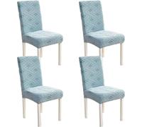Fundas suaves para sillas de comedor, fundas elásticas para sillas de comedor con parte inferior elástica, para hogar, hotel, comedor, ceremonia, banquete, boda, E, paquete de 4