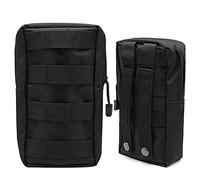 Fundas Tácticas de 2 Piezas, Riñonera Pequeña Funda Molle Táctica Impermeable Bolsa de Cintura Multifuncional Soporte de Accesorios para Senderismo al Aire Libre Caza Camping Entrenamiento