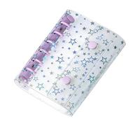 Fundas transparentes para encuadernación - para cuaderno A7 con estrellas brillantes | Cubierta portátil recargable - para organizador con hojas móviles, diario, billetes, álbum