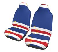 Fundas universales para asientos delanteros de coche, diseño de bandera de Cabo Verde, compatible con coches, SUV, sedanes, camiones