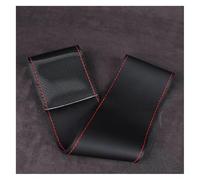 Fundas Volante Coche Cubierta Protectora para Volante De Coche Cuero Fibra Carbono Brillante Antideslizante Accesorios Estilo Deportivo(Black Red Thread)