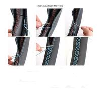 Fundas Volante Coche Funda Volante Antideslizante Cosida Mano Para Clase A W177 Para Clase B W247 Para Clase C W205 Para Clase CLS(Style 3)