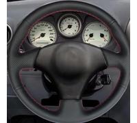 Fundas Volante Coche para Toyota para Corolla para Matrix MR2 2000-2008 para RAV4 para Celica IS200 IS300 1998-2005 Cuero Sintético Suave Negro Funda Volante Coche(White Thread)