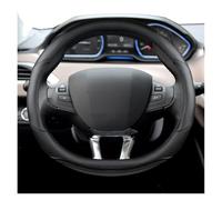 Fundas Volante para Peugeot 208 2012~2018 para Peugeot 308 2014~2021 2008 2013~2018 Funda para Volante Coche Cuero Y Fibra Carbono Cubierta Volante(Negro)