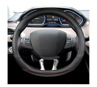 Fundas Volante para Peugeot 208 2012~2018 para Peugeot 308 2014~2021 2008 2013~2018 Funda para Volante Coche Cuero Y Fibra Carbono Cubierta Volante(Brown)