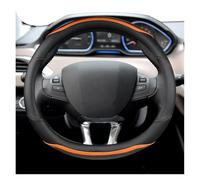 Fundas Volante para Peugeot 208 2012~2018 para Peugeot 308 2014~2021 2008 2013~2018 Funda para Volante Coche Cuero Y Fibra Carbono Cubierta Volante(Orange)