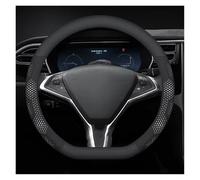 Fundas Volantes Funda Volante Fibra Carbono para Tesla para Roadster para Model 3 para Model Y para Model S para Model X Funda Protección Volante(D Leather White)