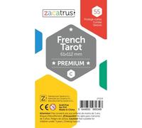 Fundas Zacatrus French Tarot Premium, 55 Unidades, 61 mm x 112 mm, Fundas de Cartas, Juego de Mesa, Transparentes, Resistentes, Polipropileno, 125% Más Gruesas