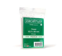 Fundas Zacatrus Ocean Premium, 55 Unidades, 63.5 mm x 88 mm, Fundas de Cartas, Juego de Mesa, Transparentes, Resistentes, Polipropileno, 125% Más Gruesas