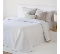 Fundeco - Colcha de Verano - Modelo Trébol - Blanco - Cama 90 cm - Tejido Jacquard Transpirable y Elegante - Ligera, Suave y Resistente