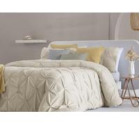 Fundeco - Edredón Cama 135 - Diseño Liso Minimalista - 235x270 cm - Color Beig - Acolchado 300g/m² - Incluye 2 Fundas de Cojín Decorativo (Miranda Beig)