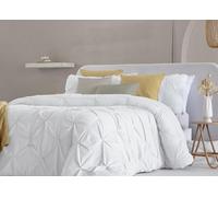 Fundeco - Edredón Cama 135 - Diseño Liso Minimalista - 235x270 cm - Color Blanco - Acolchado 300g/m² - Incluye 2 Fundas de Cojín Decorativo (Miranda Blanco)