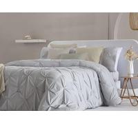 Fundeco - Edredón Cama 150 - Diseño Liso Minimalista - 250x270 cm - Color Perla - Acolchado 300g/m² - Incluye 2 Fundas de Cojín Decorativo (Miranda Perla)