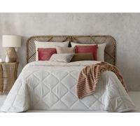 Fundeco - Edredón Cama 180 - Acolchado Rombos - 270x270 cm - Color Beig - Acolchado 250g/m² - Incluye 2 Fundas de Cojín Decorativo 50x70 cm (Caroline Beig)