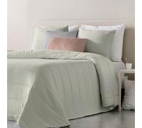 Fundeco - Edredón Cama 180 - Diseño Liso Reversible con Tejido Sherpa - 270x270 cm - Color Verde - Acolchado 250g/m² - Incluye 2 Fundas de Cojín Decorativo 50x70 cm (Hermes Verde)