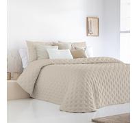 Fundeco - Edredón Conforter Invierno - Colcha de Invierno Modelo Anisa - Color Beig - Cama 135 - Incluye 2 Fundas Cojín 50 x 70 cm - Suave y de Fácil Lavado