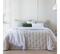 Fundeco - Edredón Conforter Invierno - Colcha de Invierno Modelo Libet - Color Beig - Cama 150 - Incluye 2 Fundas Cojín 50 x 70 cm - Suave y de Fácil Lavado