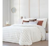 Fundeco - Edredón Conforter Sherpa - Colcha de Invierno Modelo Cedric - Color Blanco - Cama 135 - Incluye 2 Fundas Cojín 50 x 70 cm