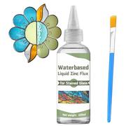 Fundente líquido de soldadura de 220 ml - Fundente de vidrieras para trabajos de soldadura, reparación de vidrio y más - Herramientas y suministros de vidrieras - Fundente de zinc líquido a