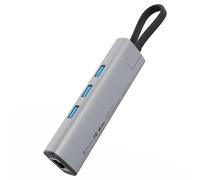 FUNDIAN Hub USB C a 5 en 1, adaptador Ethernet Gigabit RJ45, 3 USB 3.0, entrega de energía de 100 W, compatible con MacBook Pro Air, iMac, Mac Mini, iPad, Galaxy S23 S22, Surface Book, Dell XPS,