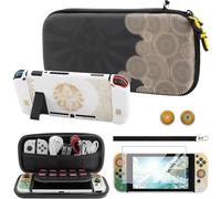 FUNDIARY Funda para interruptor Zelda Tear of The Kingdom, bolsa de viaje rígida delgada y portátil para Nintendo Switch, kit de accesorios con carcasa protectora de PC, protector de pantalla, correa