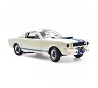 Fundición a presión 1/18 For Ford 1966 Classics Shelby GT350 Modelo Coche Aleación Coleccionables Puerta Completamente Abierta Modelo Vehículo En Miniatura Decoración Vehículos Réplica(White)