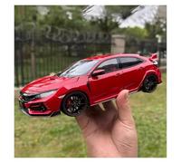 Fundición a presión 1:18 For Honda 2021 Civic Type R FK8 Modelo Coche Aleación Simulación Modelo Vehículo En Miniatura Completamente Abierto Decoración Vehículos Réplica(Red)