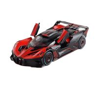 Fundición a presión 1:24 For Bugatti Fire Meteor Supercar Modelos De Coches De Aleación Simulación Sonido Y Luz Pull Back Modelo Vehículo En Miniatura Vehículos Réplica(Red)