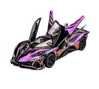 Fundición a presión 1:24 para Apollo EVO Superdeportivo Aleación, Simulación Coche, Sonido Y Luz, Modelo En Miniatura Retráctil, Colección De Adornos Vehículos Réplica(Electroplating Purple)