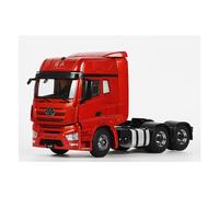 Fundición a presión 1:24 para Jiefang J7 Cabeza Tracción Camión Transporte Ingeniería Modelo Auto Aleación Simulación Modelo De Vehículo En Miniatura Colección Vehículos Réplica(Flame Red)