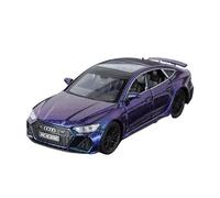 Fundición a presión 1:32 For Audi A6L A7 A8L RS7 Serie Simulación Sonido Y Luz Retroceso Modelo Coche De Aleación Modelo De Vehículo En Miniatura Vehículos Réplica(Starry Blue RS7)