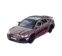 Fundición a presión 1:32 For Audi A6L A7 A8L RS7 Serie Simulación Sonido Y Luz Retroceso Modelo Coche De Aleación Modelo De Vehículo En Miniatura Vehículos Réplica(Starry Purple RS7)