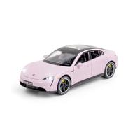 Fundición a presión 1:32 For Porsche Taycan New Energy - Modelo De Coche De Aleación con Puerta Totalmente Abierta, Sonido Y Luz Vehículos Réplica(Pink)