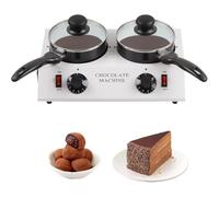 Fundidor eléctrico de Chocolate de Doble Recipiente con Revestimiento cerámico, 80 W, Control preciso de la Temperatura para Uso doméstico y Profesional.