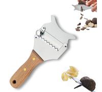 Fundilla de trufa de acero inoxidable, mechón de queso ajustable Cortador de queso chocolate Método de guración de chocas de chocolate con mango de madera para el hogar, cocina, restaurante