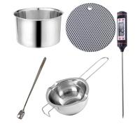 Fundoir de chocolate: olla de fusión de acero inoxidable, base de chocolate doble con termómetro y manopla | Manijas de olla de acero resistente al calor para derretir mantequilla, fromag